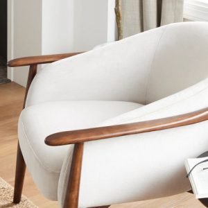 Nova Beige Velvet Accent Chair