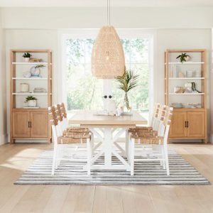 Nantucket Two-tone Light Tone Trestle Table