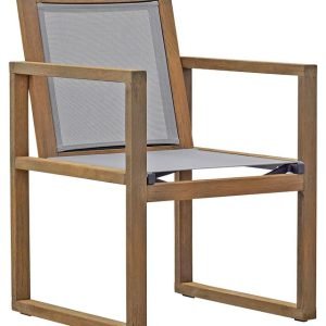 Linear Teak Sling Arm Chair