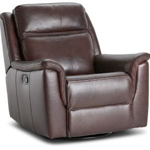 Aiden Brown Leather Swivel Glider Recliner