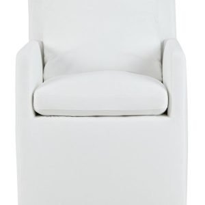 Auden White Castored Upholstered Arm Chair