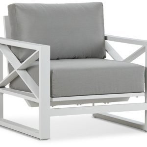 Linear White Dark Gray Rocking Chair