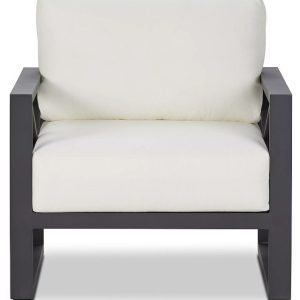 Linear Dark Gray White Aluminum Chair