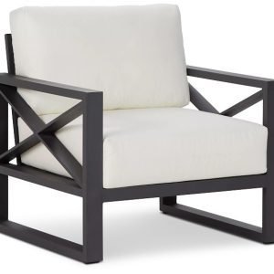 Linear Dark Gray White Aluminum Chair