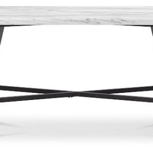 Capri White 70″” Rectangular Table With Black Legs