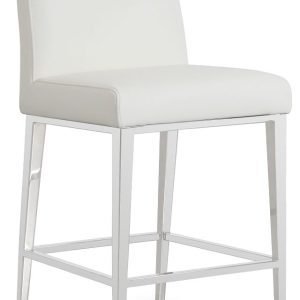 Alameda White 24″” Upholstered Barstool