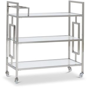 Ezra Silver Chrome Bar Cart