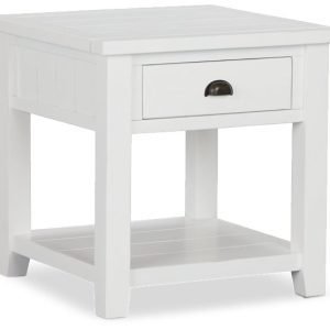 Bismark White Square End Table