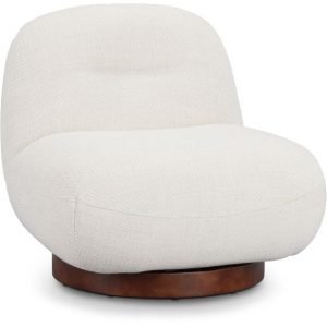 Aaliyah Dark Beige Fabric Swivel Accent Chair