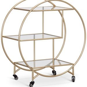 Lorraine Gold Round Bar Cart