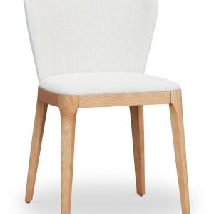 Nomad Light Beige Upholstered Side Chair With Light Tone Legs