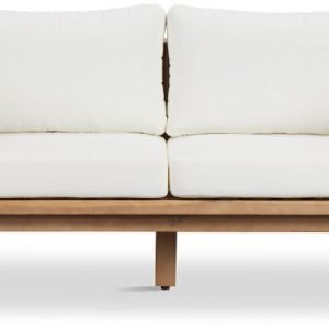 Laguna Light Tone Loveseat With White Cushions