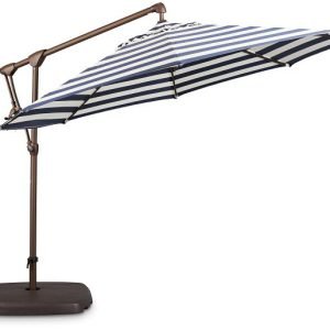 Grenada Dark Blue Stripe Cantilever Umbrella Set