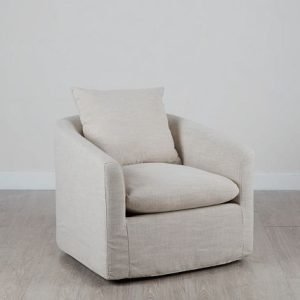 Willow Light Beige Fabric Swivel Chair