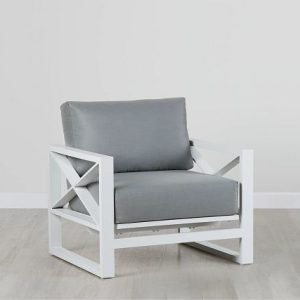 Linear White Dark Gray Rocking Chair