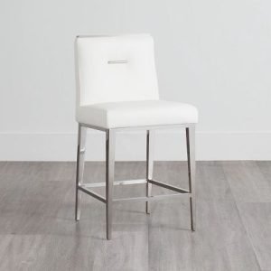 Alameda White 24″” Upholstered Barstool