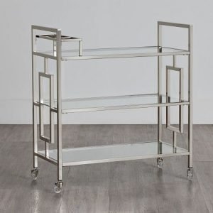 Ezra Silver Chrome Bar Cart