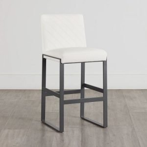 Harlem White 30″” Upholstered Barstool