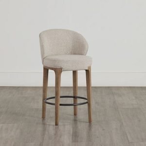 Libby Light Beige Fabric 24″” Upholstered Barstool