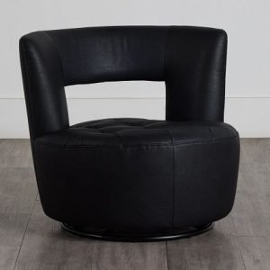 Zion Black Micro Swivel Accent Chair