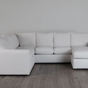 Avalon White Fabric Right Chaise Sectional