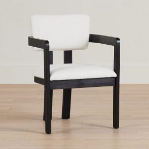 Alden Black Round Upholstered Arm Chair