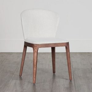 Nomad Light Beige Upholstered Side Chair With Mid Tone Legs