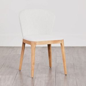 Nomad Light Beige Upholstered Side Chair With Light Tone Legs